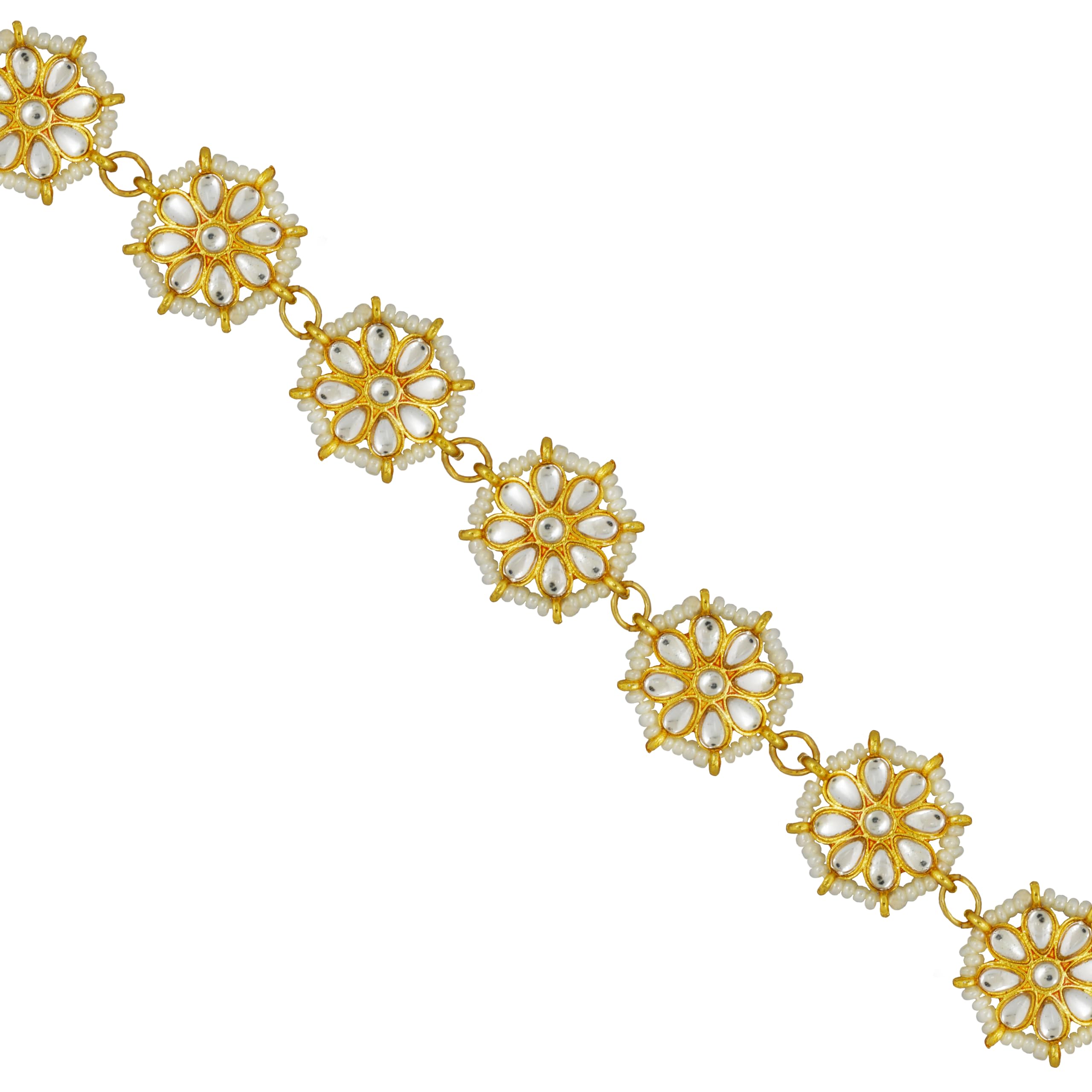 JEWELOPIA Traditional American Diamond Gold Plated Bridal Metal Head Band For Women and Girls (Style 2) (B09YQ1XLF9) Amazon Price History, Amazon Price Tracker
