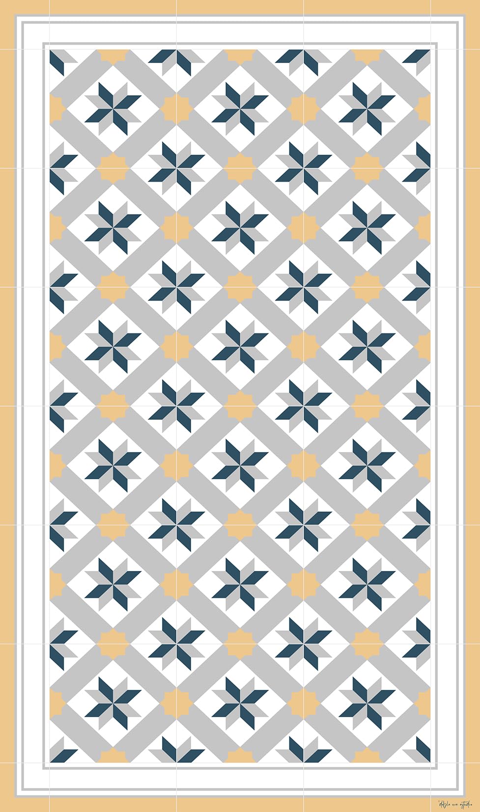 DobleUve Estudio Alfombra Vinílica Hidráulica 23 | Color Amarillo | 65x140 cm | Alfombra Cocina Lavable Antideslizante | Alfombra Vinilica | Suelo Vinílico | Alfombra Vinilo Salón