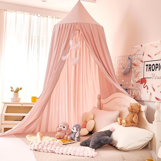 dix-rainbow Princess Decor Canopy for Kids Bed, Soft and Durable Bed Canopy for Girls Room Tent Canopy Dreamy Mosquito Net Bedding, Children Reading Nook Canopies Indoor