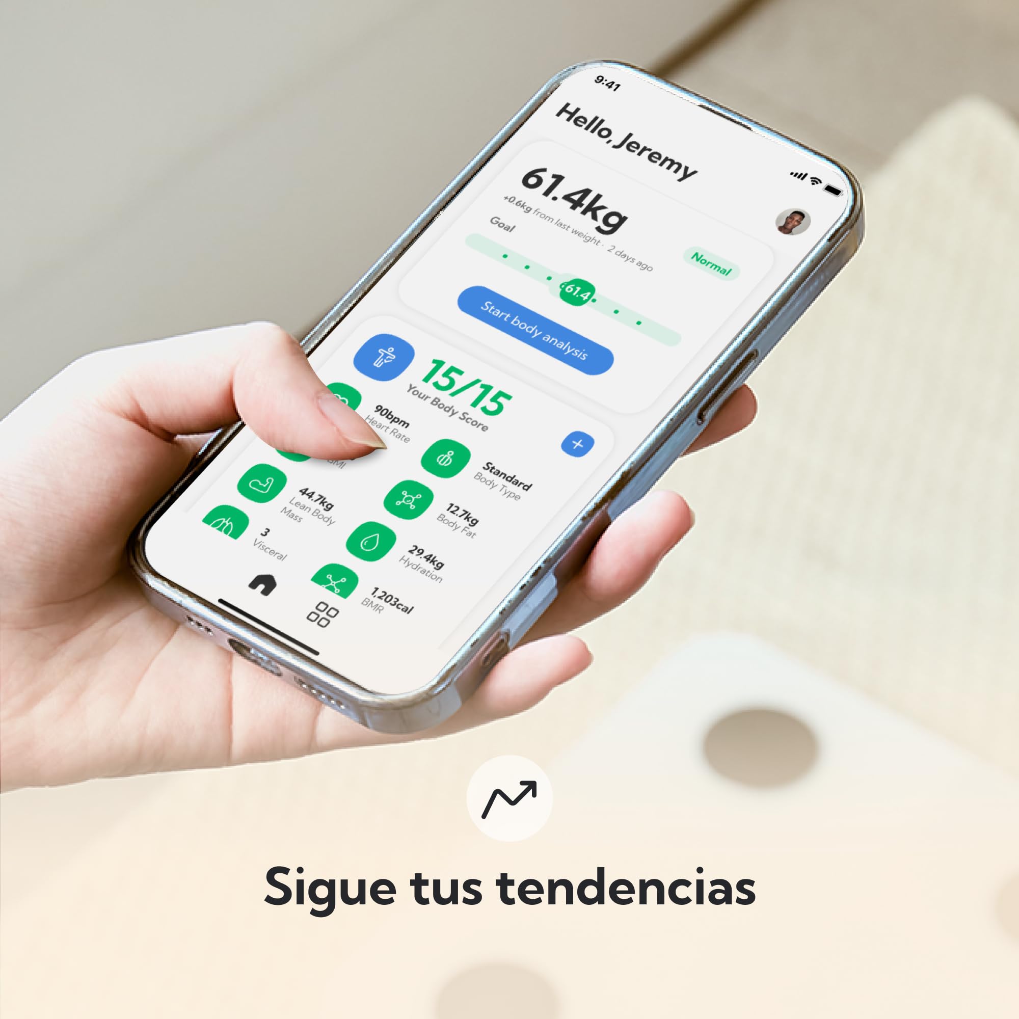 NOERDEN MINIMI+ Báscula de Baño Inteligente | Análisis Corporal por Bioimpedancia | Compatible con App | Negro