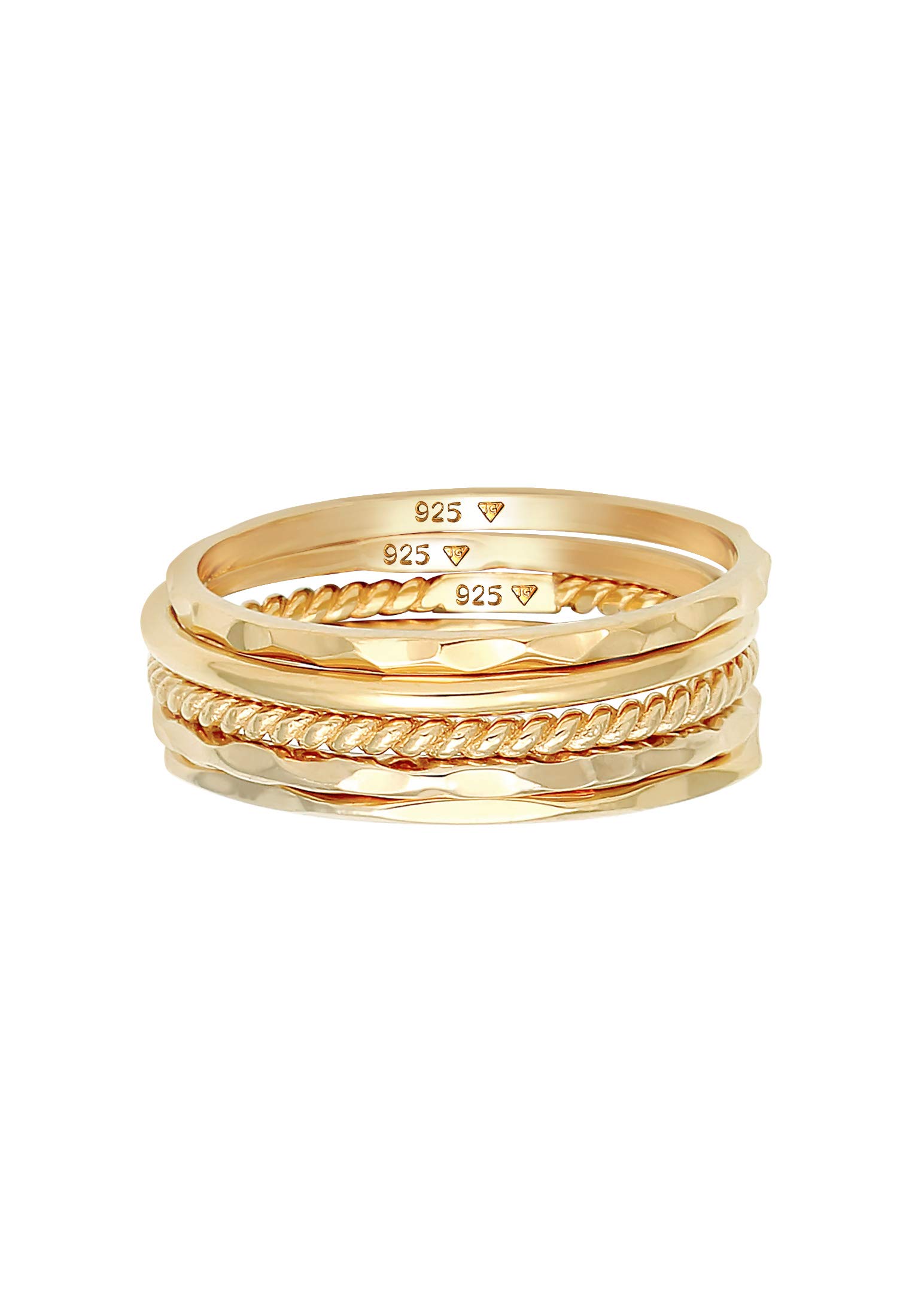 Elli Ring Damen Set Stacking Minimal Trend Blogger Basic 925 Silber
