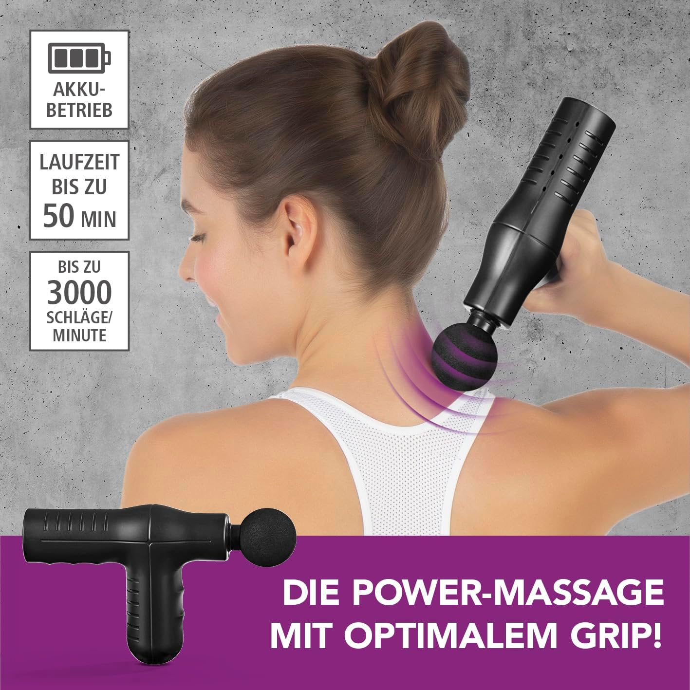Person using VITALmaxx Electric Mini Massage Gun on their neck