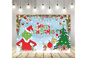 Festive Green Grinchy Christmas Backdrop