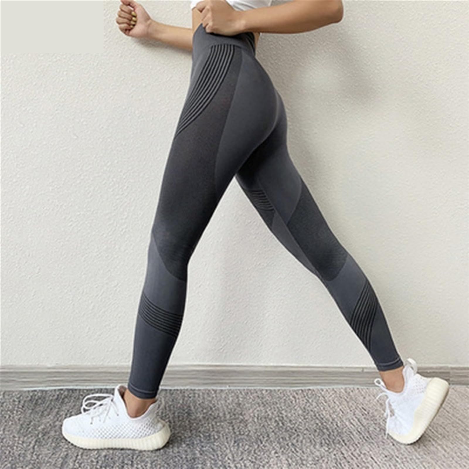 Pantalones Yoga Mujer Pantalones de Yoga for Mujer, Ropa de Deporte y Entrenamiento, Mallas Transpirables de Cintura Alta for Gimnasio, Mallas Push Up, Mallas de Encaje (Khaki,M)