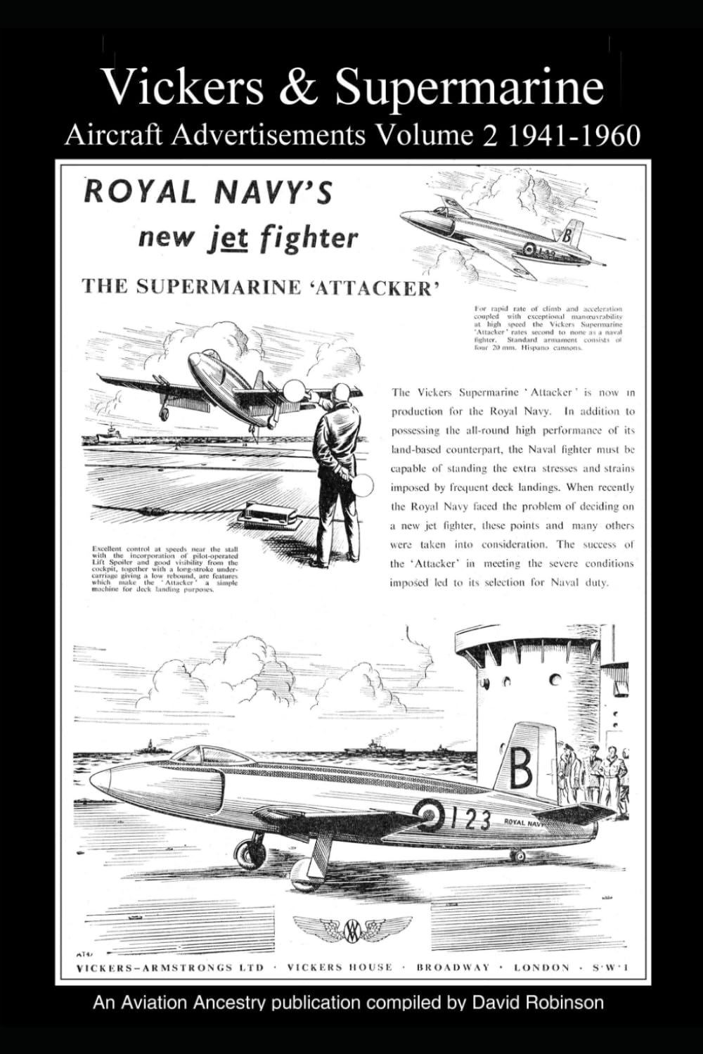 Vickers & Supermarine Aircraft Advertisements Vol 2 1941-1960 livre d'archives d'aviation