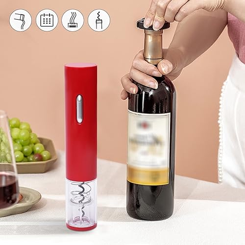 Miniatura 3 de DOONARCES Abrebotellas de vino eléctrico negro, abridor automático de botellas de vino eléctrico con batería Sacacorchos de acero inoxidable con