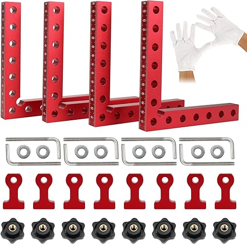 Abrazadera de 90 grados, abrazaderas de esquina para carpintería, 5.5 x 5.5 pulgadas (5.5 x 5.5 in), herramienta cuadrada de ángulo recto de