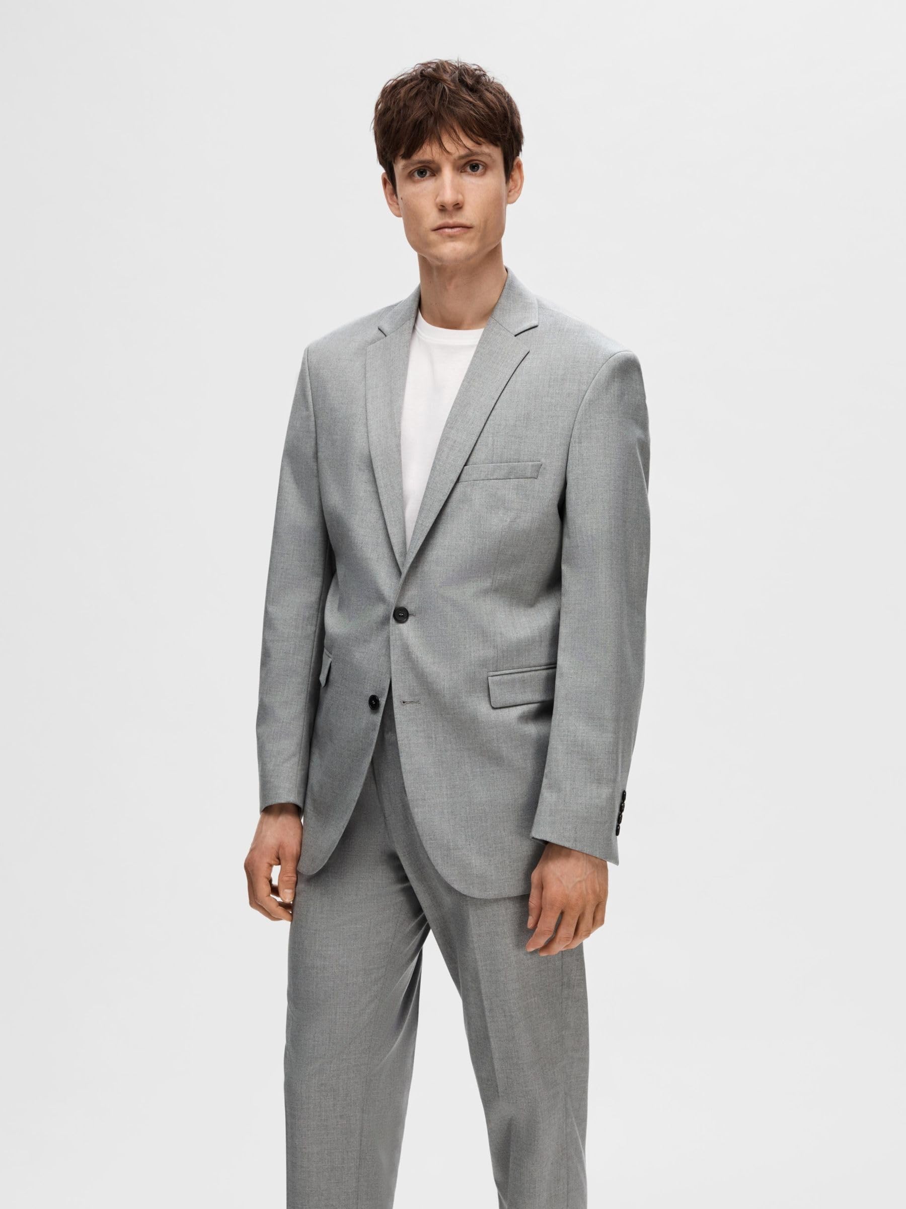 SELECTED HOMME marynarka garniturowa Mężczyźni Shdnewone-mylologan1 Light Grey Blz Noos