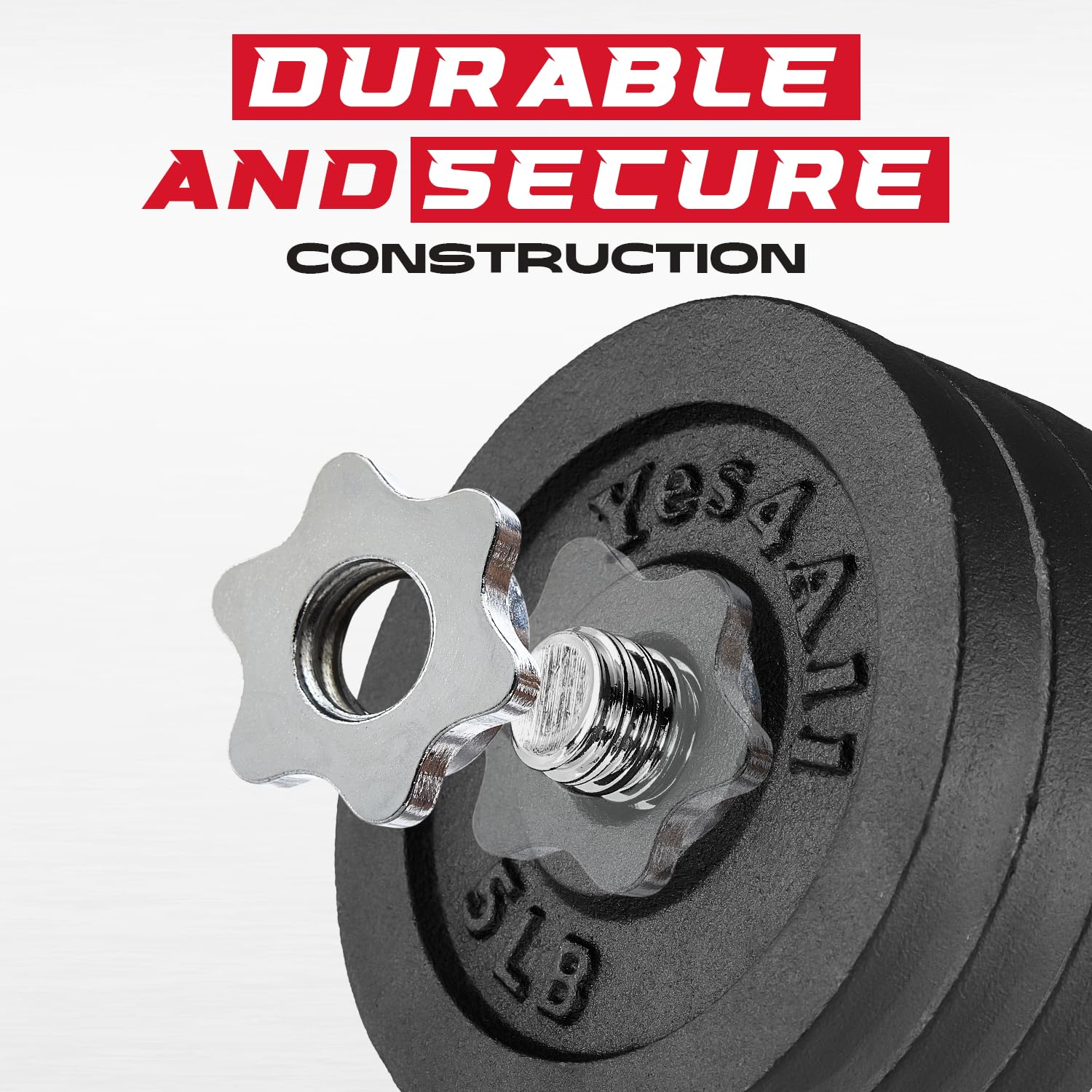 Adjustable Dumbbell Set with Weight Plates/Connector - Exercise & Workout Equipment - Size Options 40lbs to 200lbs