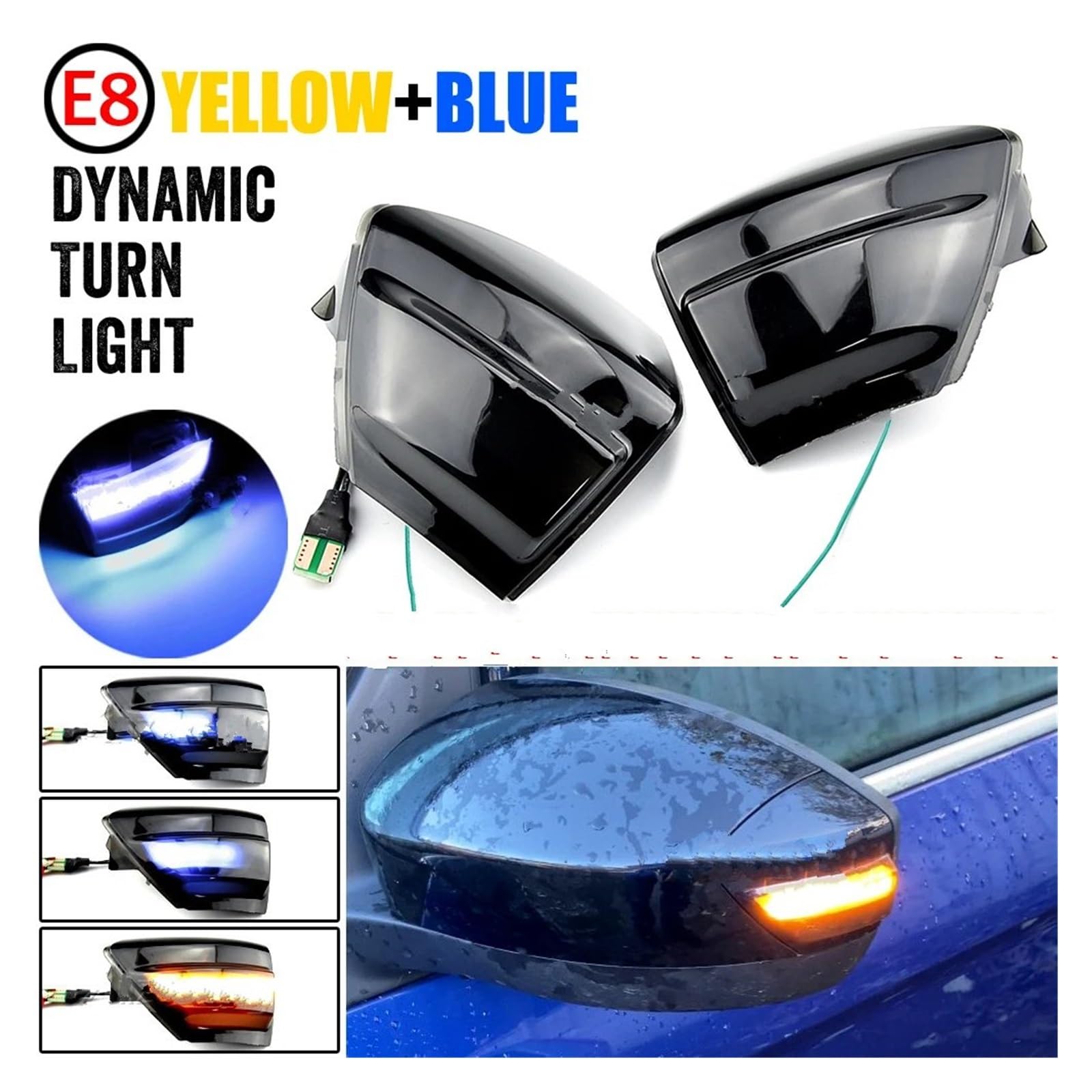 Fanale Fanalino Freccia Per Ford Per S-Max 2007-2014 Per Kuga C394 2008-2012 Per C-Max 2011-2019 LED Indicatore Direzione Dinamico Specchietto Laterale Indicatore Sequenziale Indicatore Direzione