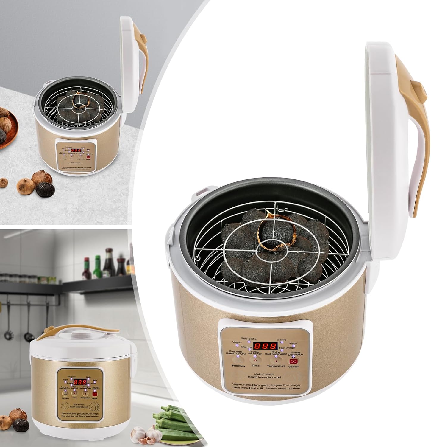 6L Black Garlic Fermenter Timing, Automatic Black Garlic Maker, DIY Zymolysis Box, Intelligent Control Garlics Maker Multiple Clove Garlic
