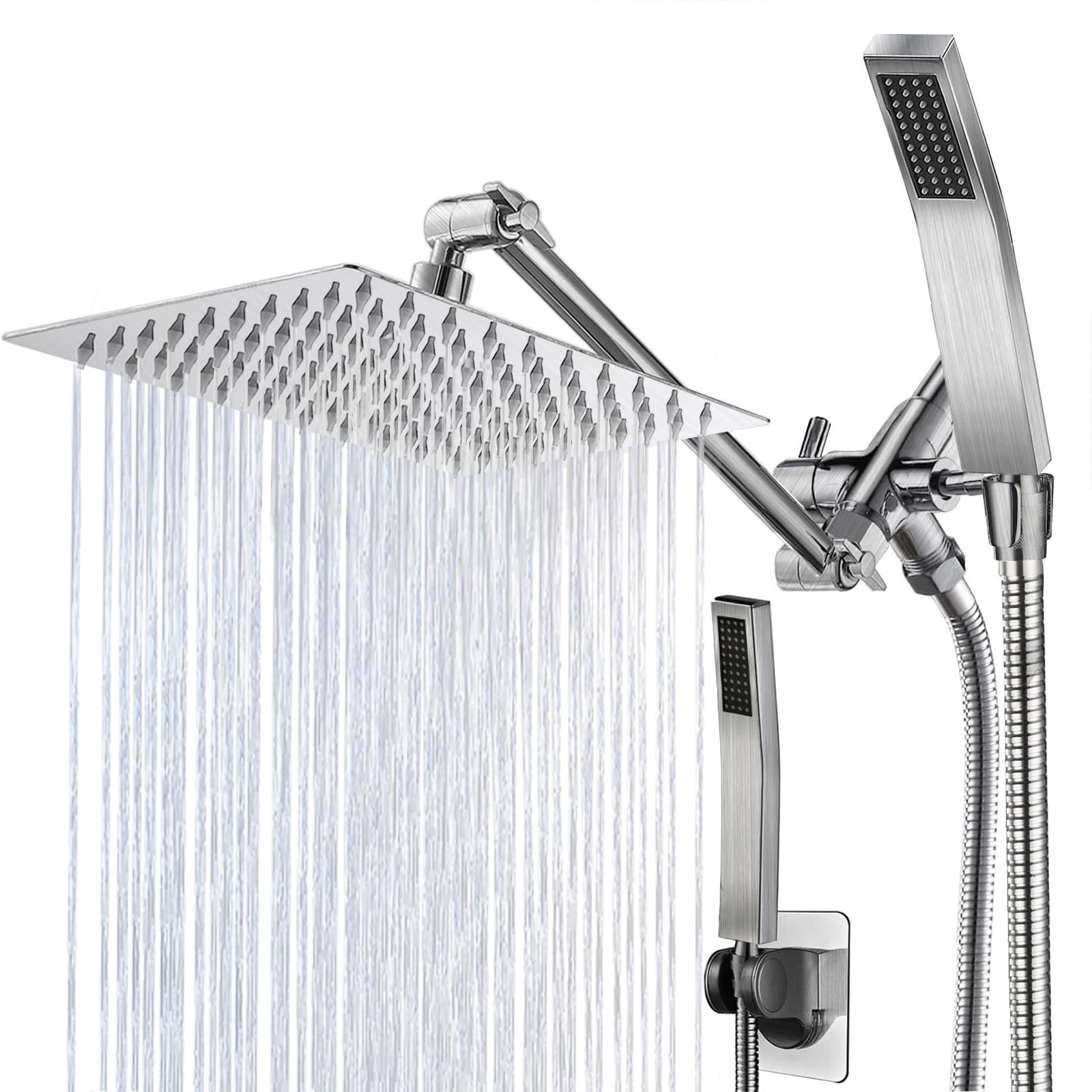 Nickel Shower Hwad with Square Rainafall Shower Head