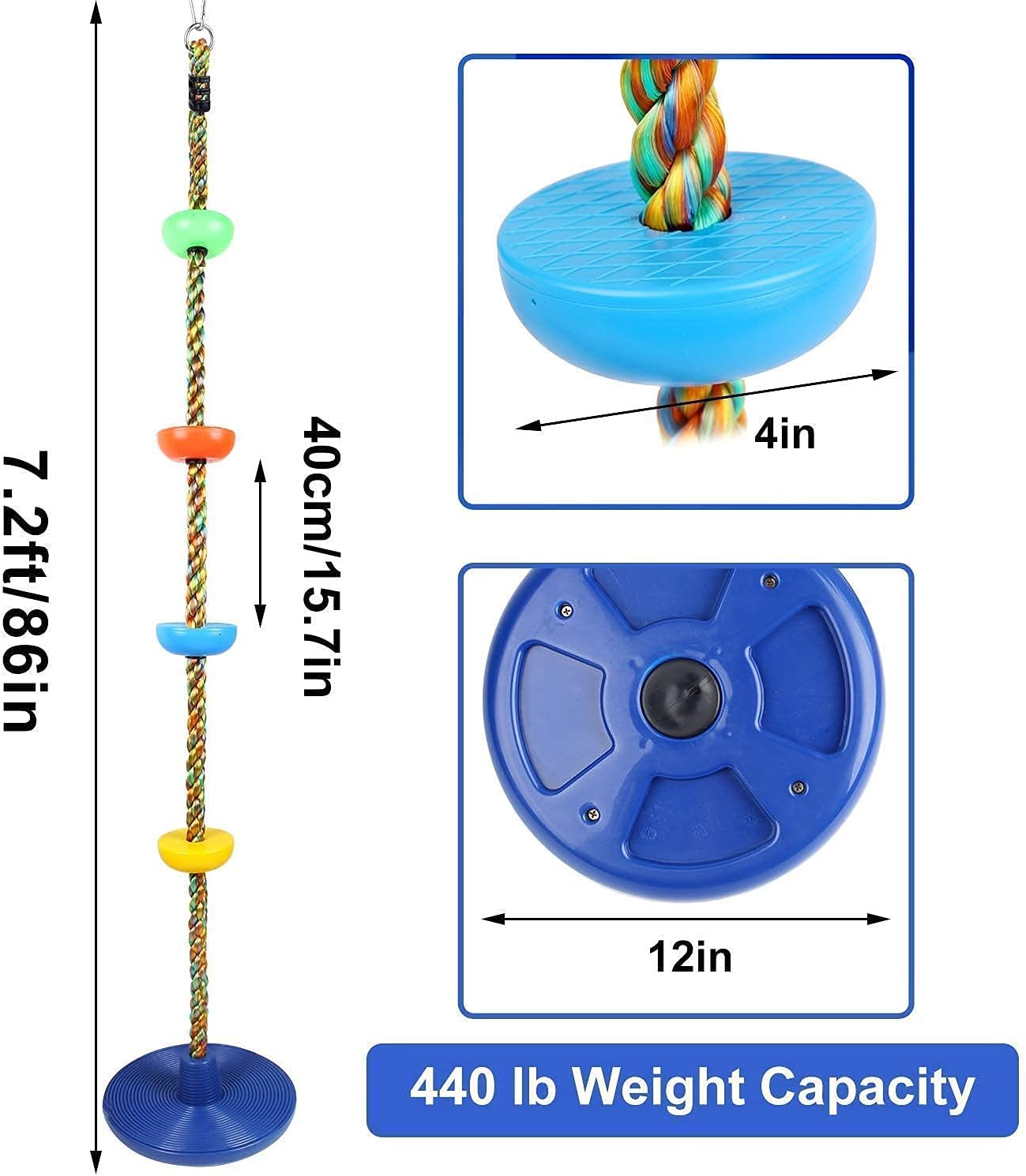 Hоttеѕt Sаlе Tree Swing Set Bundle with Climbing Rope Ladder for Kids Outdoor Playset with Platform and Disc Swing Seat Playground Sets for Backyards Slide Playsets Rainbow Kids Swings