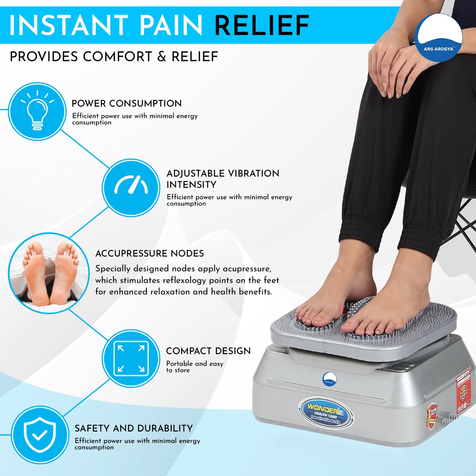 ARG Arogya Full Body Oxygen Blood Circulation Machine For Magnetic & Metal  Therapy Massager, Acupressure Infrared & Vibration Massage For Joint Pain,  Muscle Relaxation (Bcm Wonder) (1 Year On-Site: Buy Online at