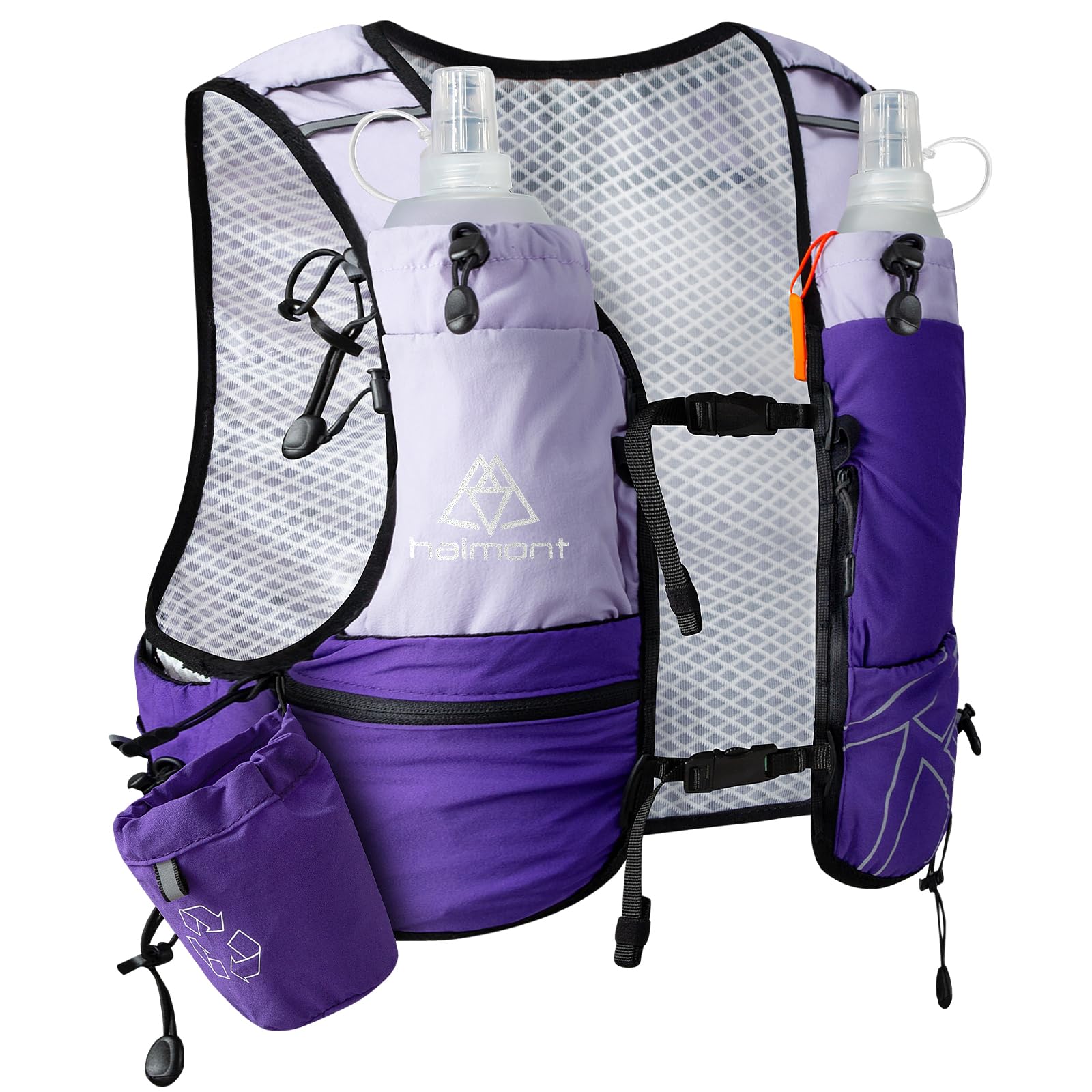 Haimont Hydration Running Vest with Water Bottle, Lightweight Breathable 8L Hydrated Vest Pack with Soft Flasks for Hiking Trail Training Race, S, Purple โ image 1