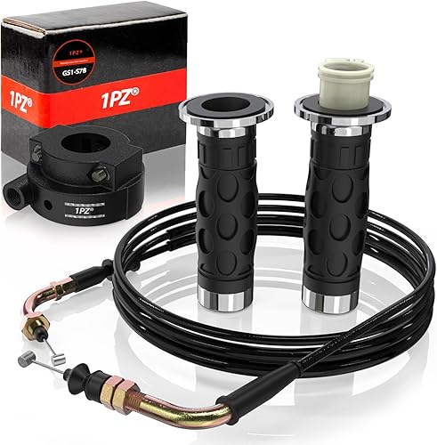 1PZ GS1-S78 7/8 "Universal Throttle Twist Grip Set con cable de acelerador para 50cc 80cc 125cc 150cc GY6 4 tiempos Scooter Motociclomotor ATV