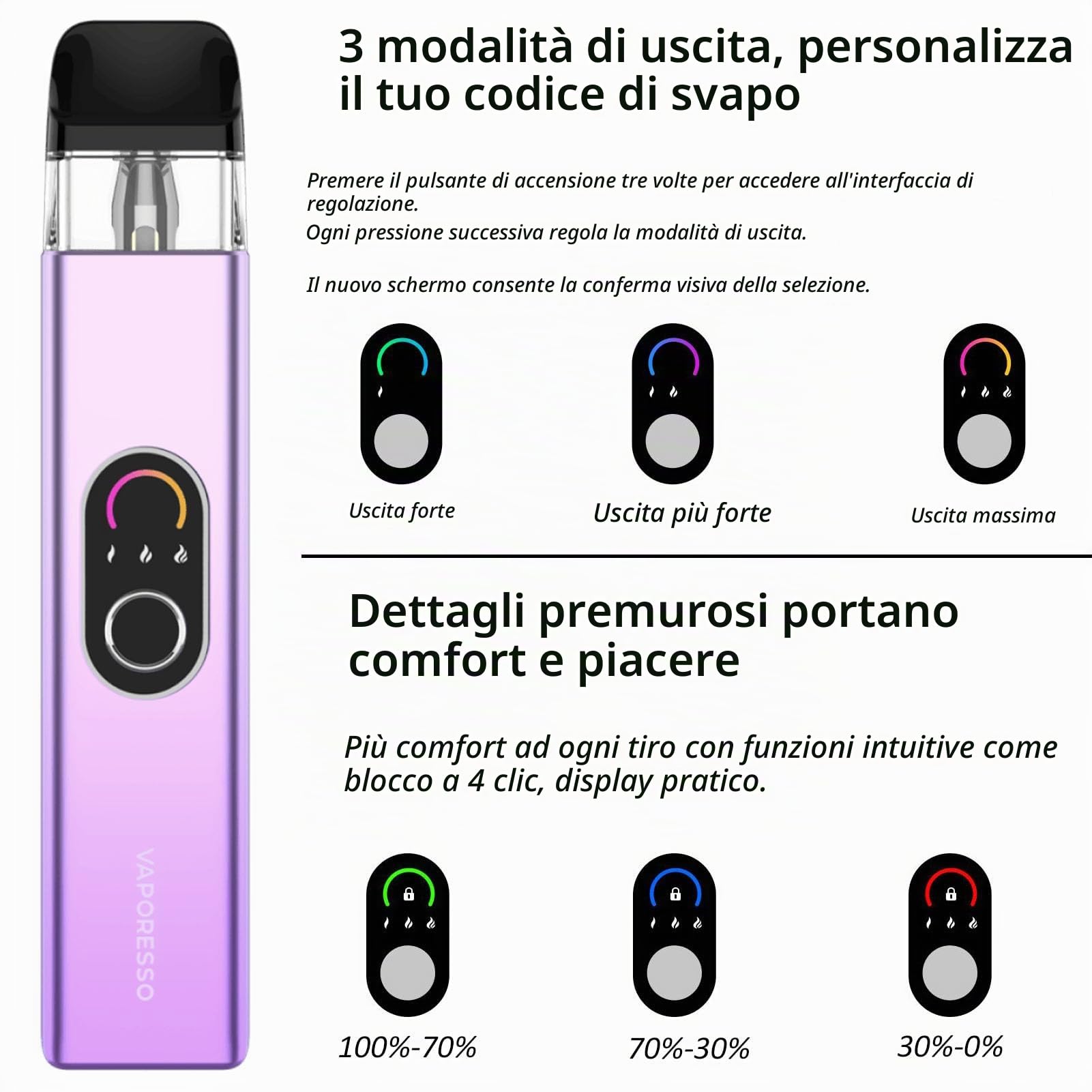 Vaporesso XROS 4 Kit | Original Vaporesso XROS 4 Kit Pod Vape Built in 1000mAh Battery With 3ml Xros Cartridge (0.4Ω/0.6Ω/0.8Ω/1.0Ω/1.2Ω) MTL & RDL vaping Vaporizer No Nicotine (Nero)
