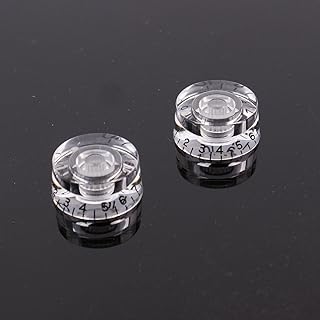 2x Universal LP Style Guitar Speed Knobs,Crystal Clear/Black type