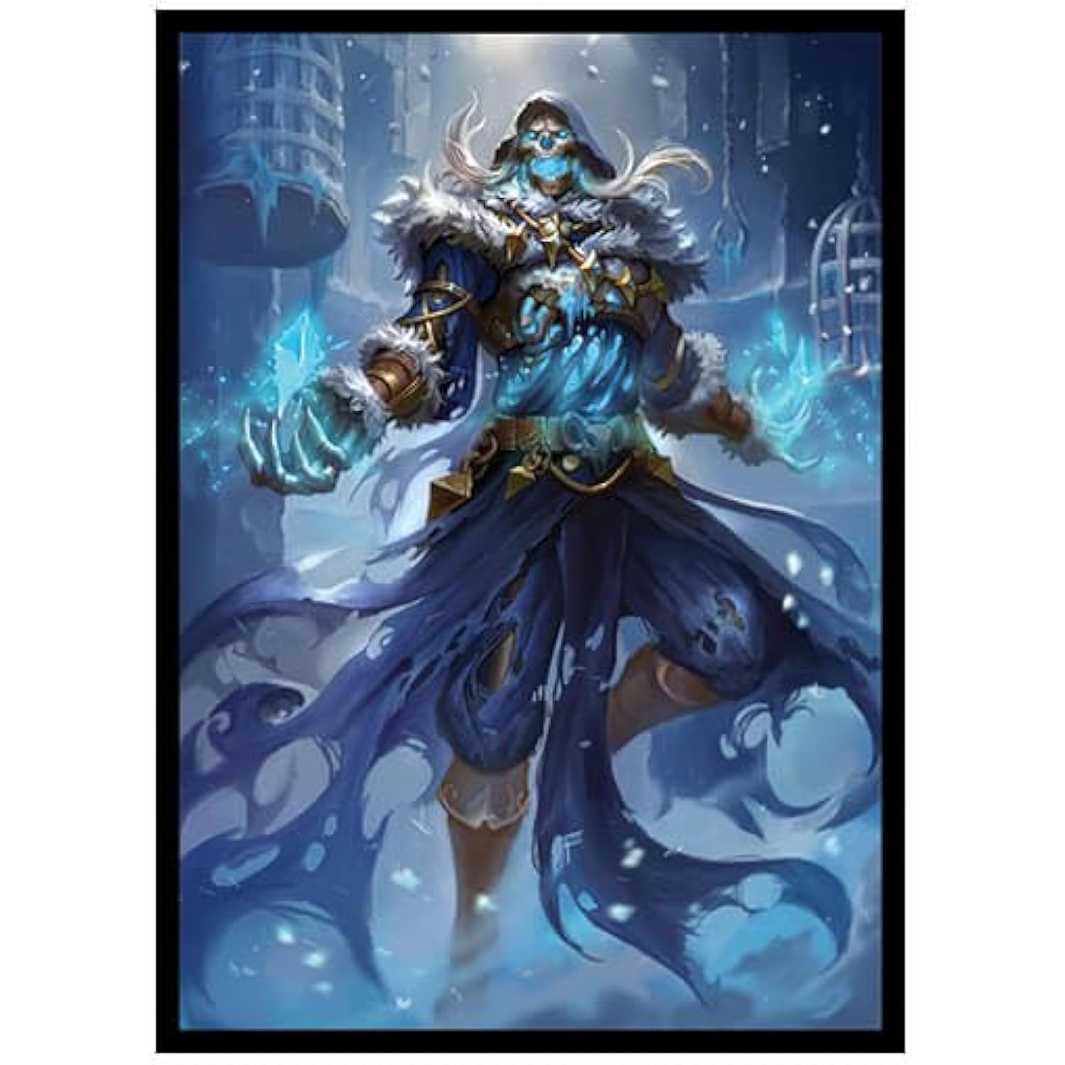 Fantasy North - Rimecage - The Risen Cold - 100 Smooth Matte TCG Trading Card Sleeves - Fits Magic MTG Commander Pokemon and Other Card Games -