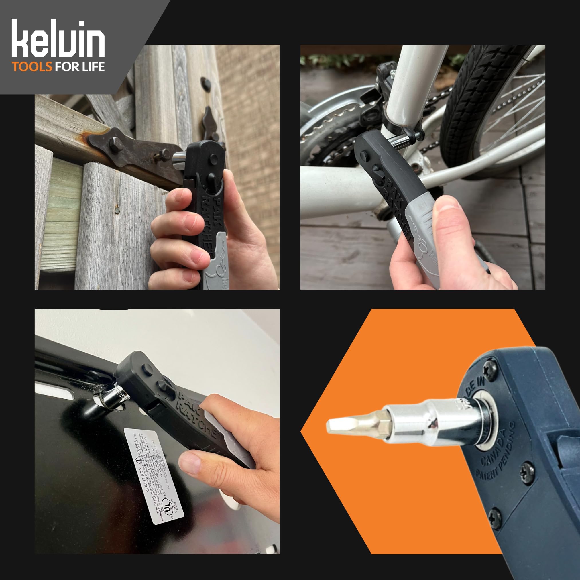 KELVIN Tools PakRatchet: Compact Right-Angled Ratchet Socket and Screwdriver Set, Mini Ratcheting Socket Set and Screwdriver - Image 3