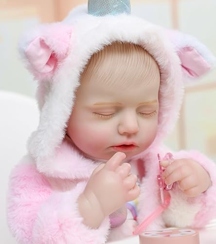 Miniatura 8 de Muñecas Reborn Baby  Muñecas de bebé reales de 20 pulgadas que se ven reales, muñeca niña de vinilo de cuerpo completo en traje de cuerno de
