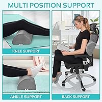 Vista 3 de Paquete de 2 almohadas grandes de media luna para piernas, rodillas, espalda baja y cabeza (paquete de 2) almohada de apoyo lumbar para cama