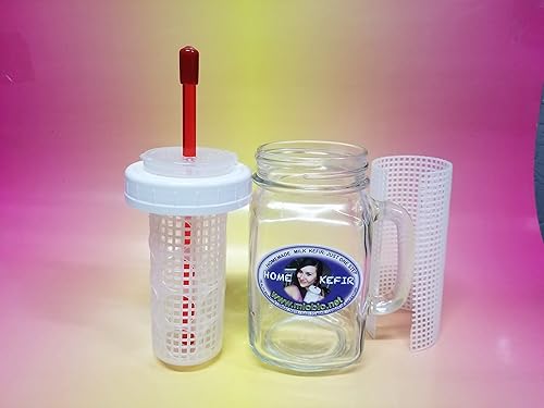 Miniatura 2 de fermentador de kéfir - infusor 16 oz con paja y dos mallas