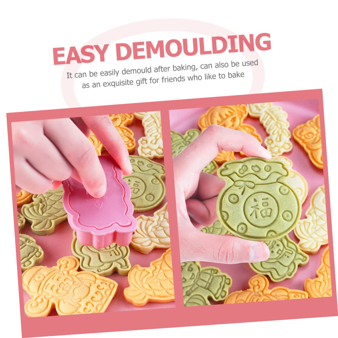 PRETYZOOM 32 Moldes Para Galletas Prensa De Repostería Molde Para Galletas Moldes De Año Nuevo Chino Sello De Prensa Para Galletas Moldes Para Hornear DIY Galletas De