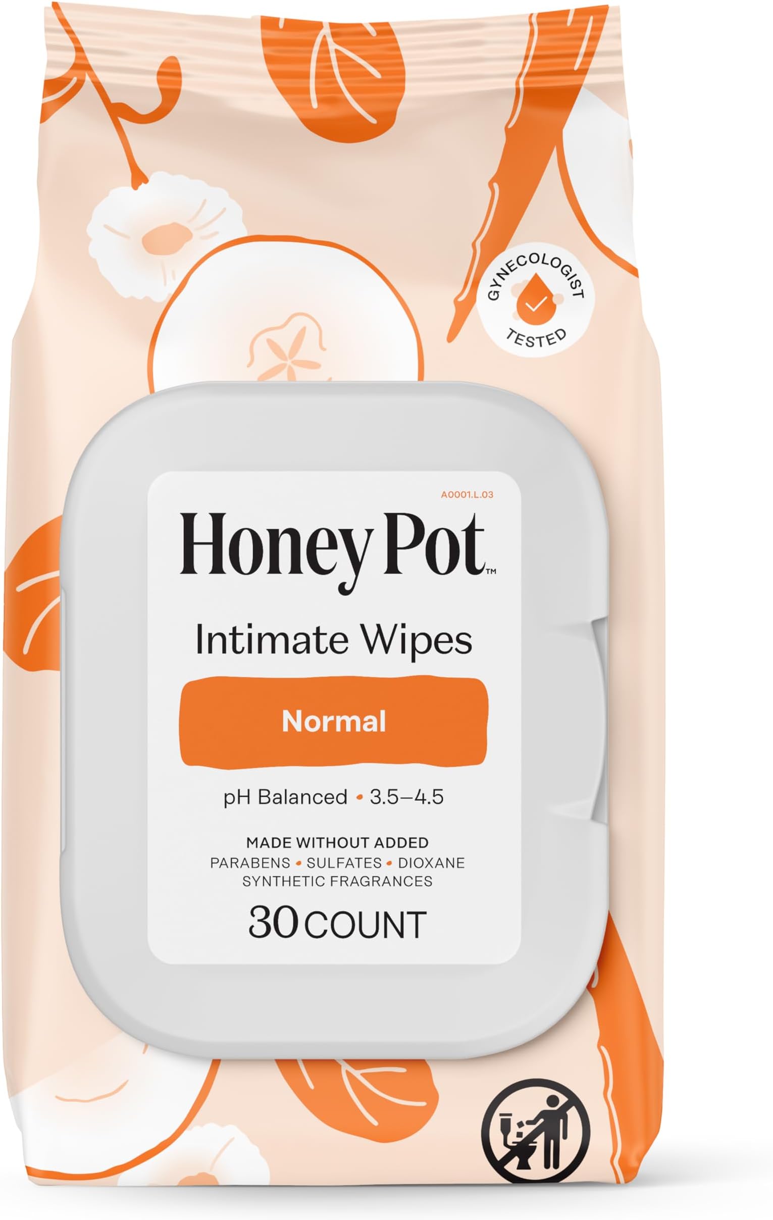 Feminine Wipes - Daily PH Balancing, Fragrance & Sulfate Free Wipes for Intimate Parts, Body, or Face - Hygiene Products - Normal 30 ct