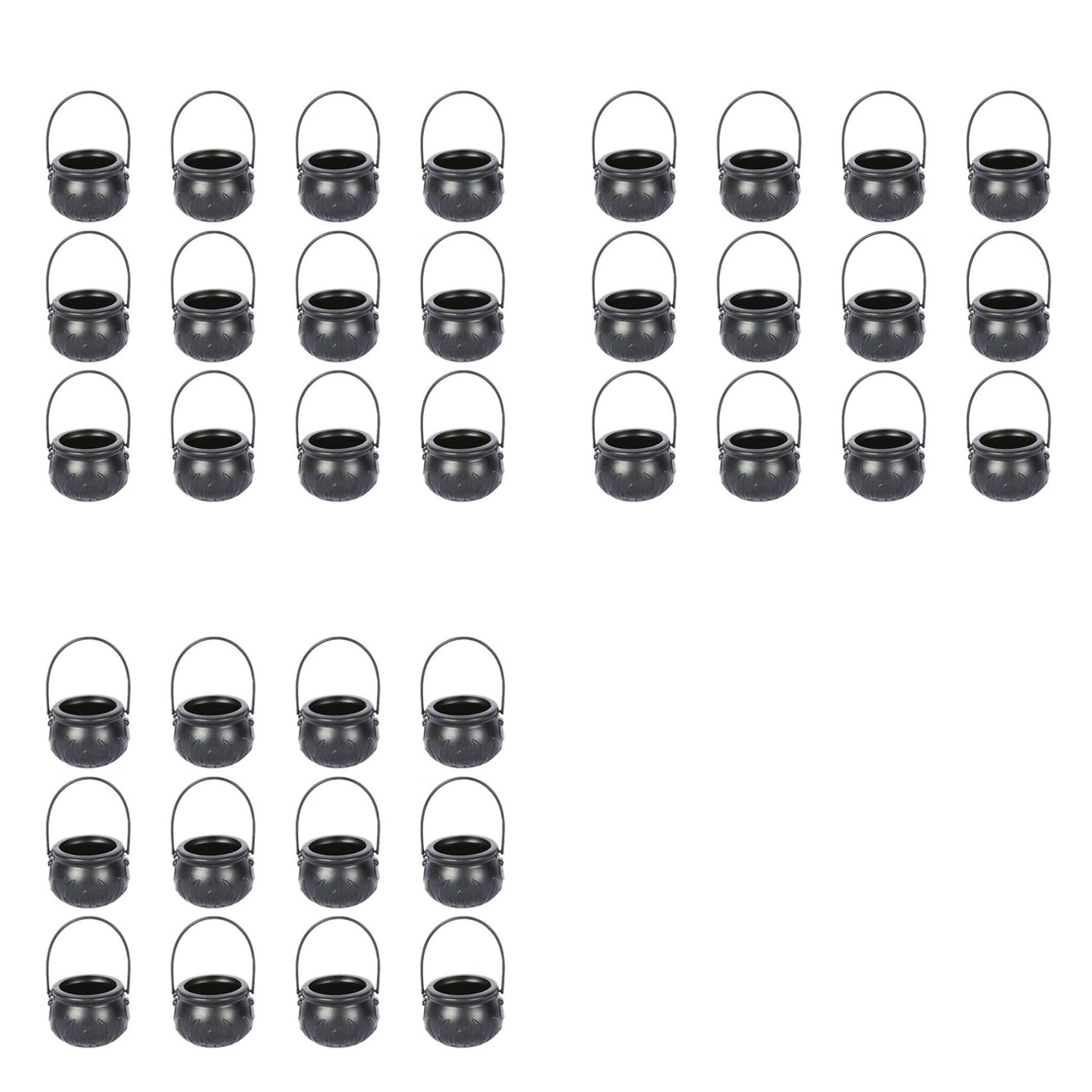 Hndhbfgrt 36PCS Halloween Witch Pot Plastic Mini Witch Cauldron Black Candy Holder Halloween Decoration Party Favor Decoration