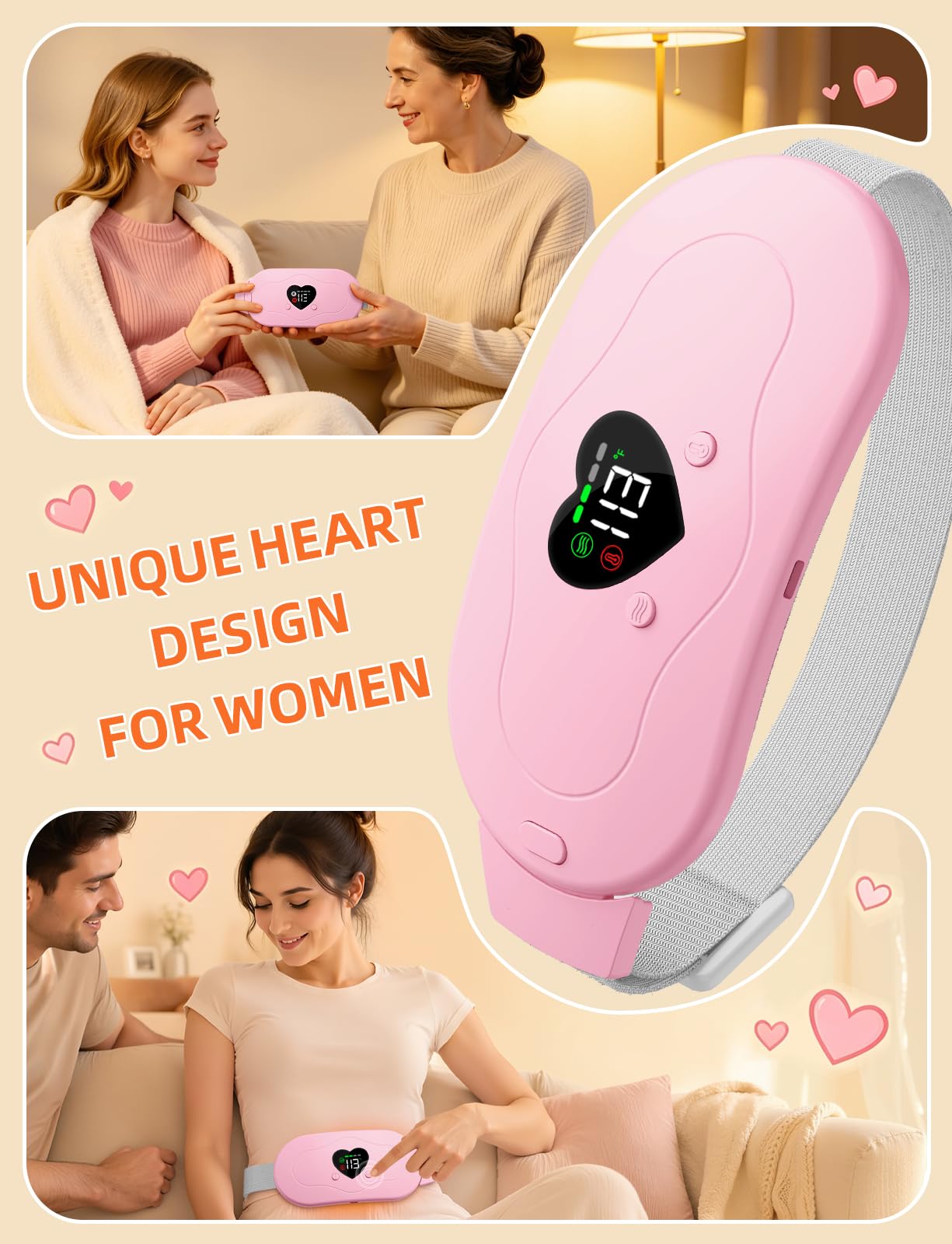 Glyduny Portable Heart Heating Pads, Electric Cordless Heat Pad — Amazon image 2
