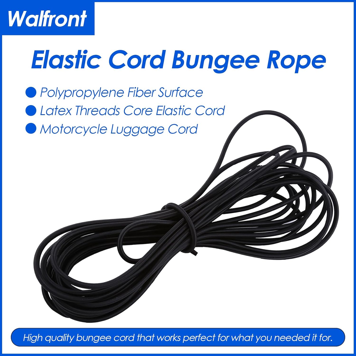 Walfront Bungee Shock Cords 5mm/10M Elastic Stretch Nylon Cord Kayak Stretch String Rope Down Kayak String Tie for DIY Craft Making Replacement Repair Outdoors