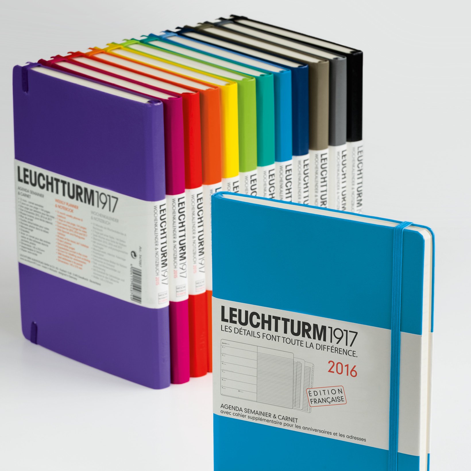 LEUCHTTURM1917 370645 Agenda semainier et bloc-notes 2025 de poche A6, couverture rigide, planificateur de 12 mois, ligné, lilas, en anglais