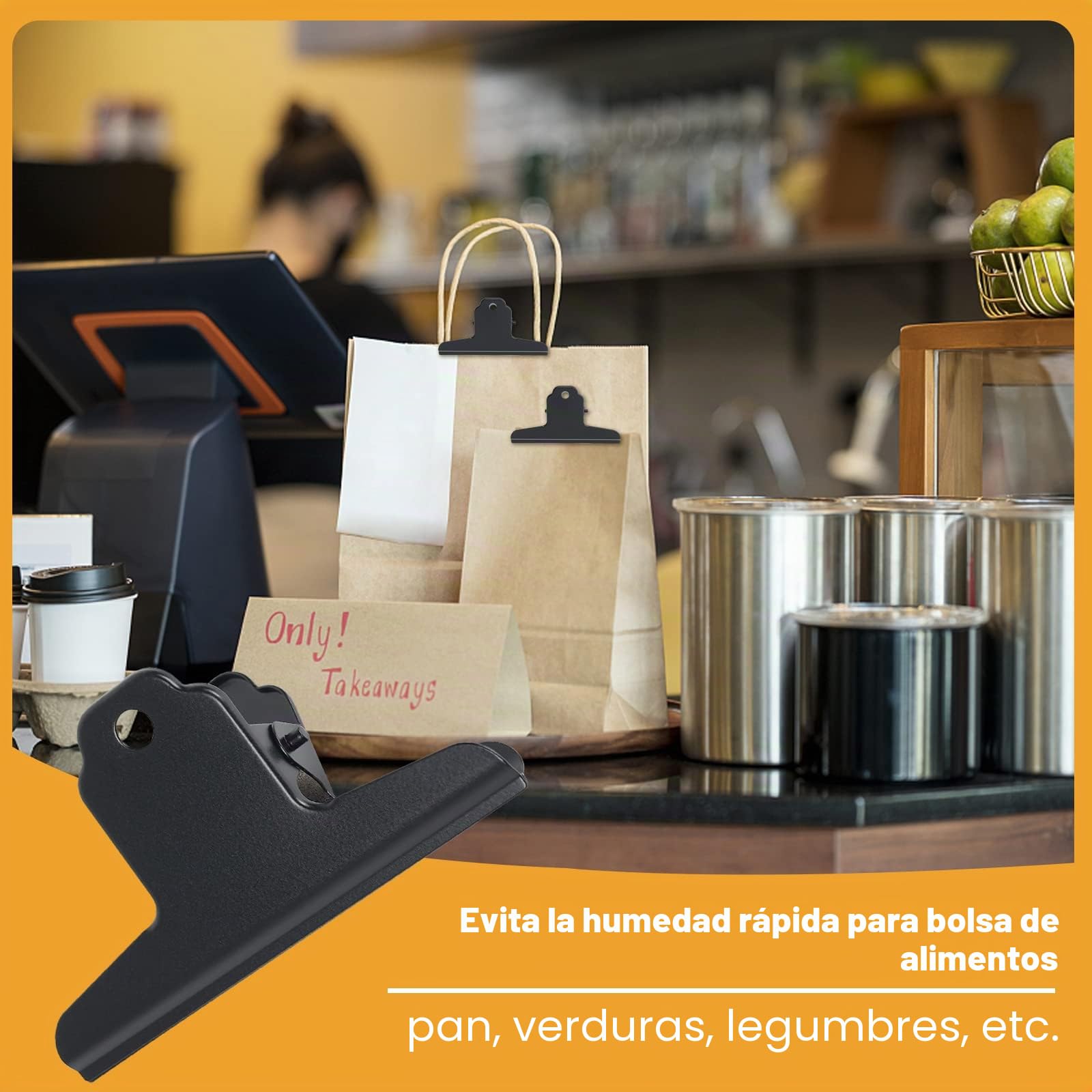 180mm Bulldog Clip, 6 Piezas Grande Bulldog Clip, Negro | Pinza Bulldog Binder Clip, Metal Bisagra Clip para Oficina Escuela Foto Archivos