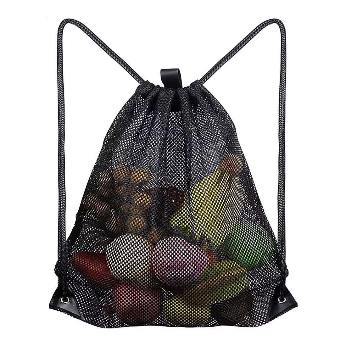 Sacca rete con cordino, zaino arena nuoto, borsa a maglie traspirante e capiente per sport, spiaggia, viaggi, adatto a nuoto, calcio, palestra