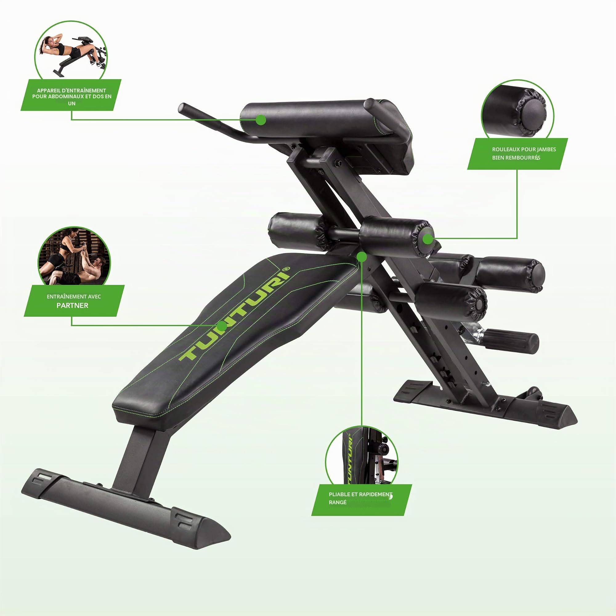 Tunturi CT80 Banc de Musculation Abdos/Lombaires
