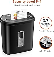 Vista 3 de Yaxa Basics Trituradora de papel de corte cruzado de 8 hojas y trituradora de tarjetas de crédito, color negro