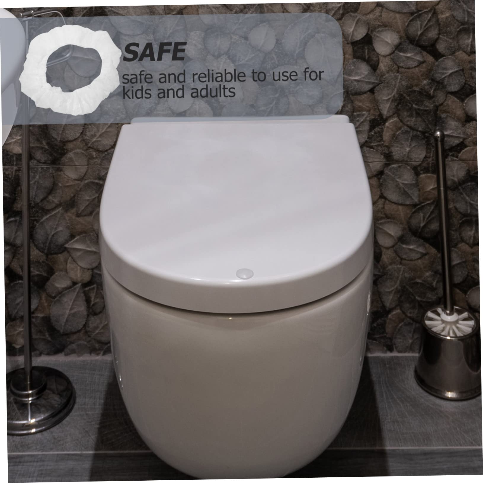 KICHOUSE Toilet Seat Covers Set 50 Pack Sanitized Non-Woven Covers for Boys and Girls Portable Potty Training Seat