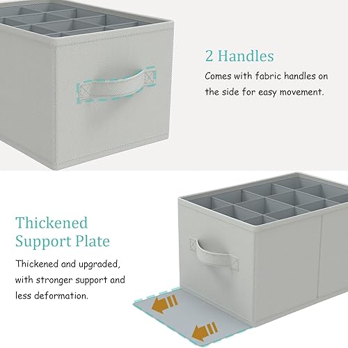 Miniatura 5 de Paquete de 2 organizadores de zapatos para armario, se adapta a hasta 24 pares, contenedores de almacenamiento plegables que ahorran espacio con