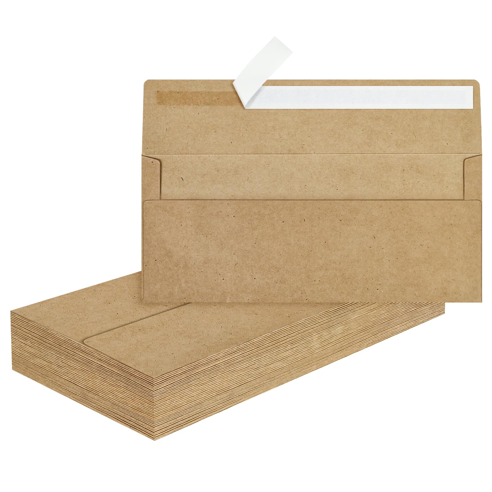 Mulbozy 50Pcs #10 Kraft Envelopes Letter Size Windowless Self Seal Security