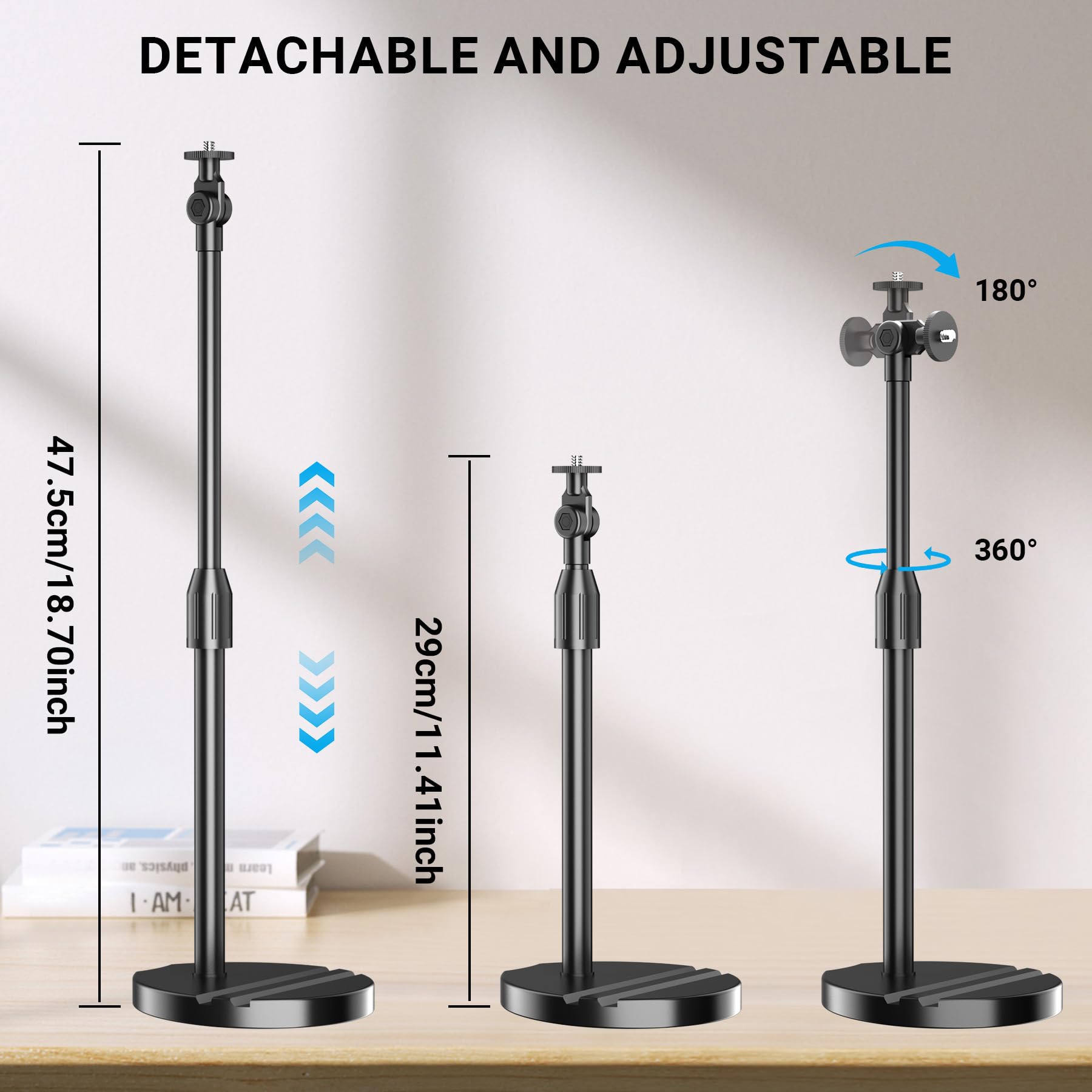 Support Webcam Flexible Col De Cygne 63cm - Compatible Logitech, GoPro, Smartphones - Porte Téléphone Inclus