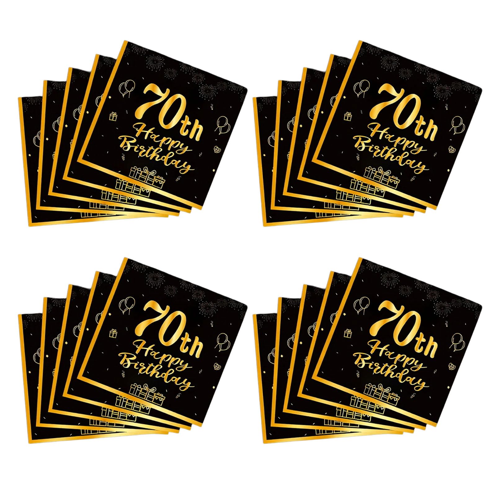 Yhplxyuus Sturdy Black Gold Number Themed Party Accessories Including Napkins and Table Decors Celebration Accessories Baby Birthday Party Essential