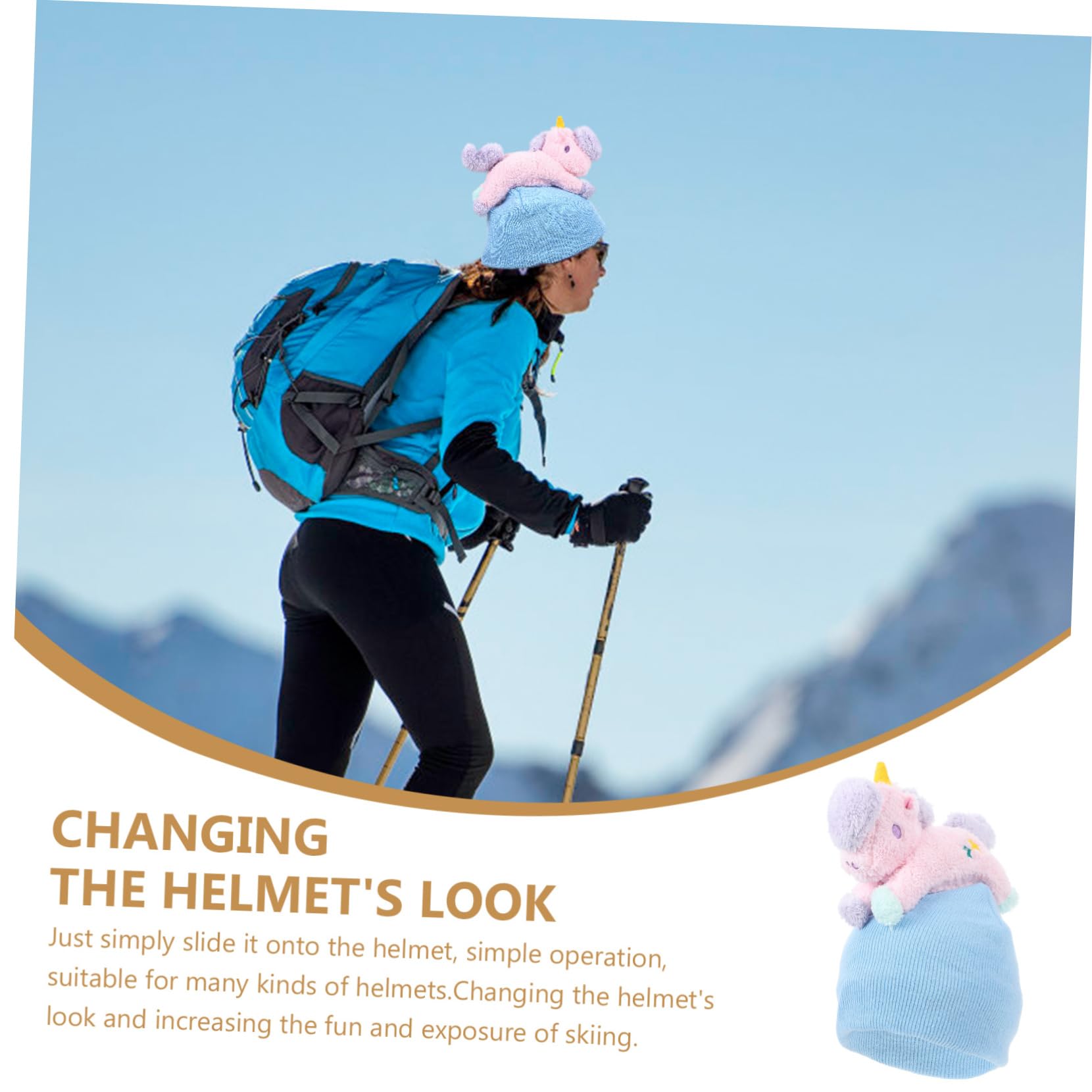 Toyvian Couvre Helmets de Ski Cartoon Élastique Décoratif Protection pour Casque Hiver Accessoires de Ski Extérieur Convient Aux Casques