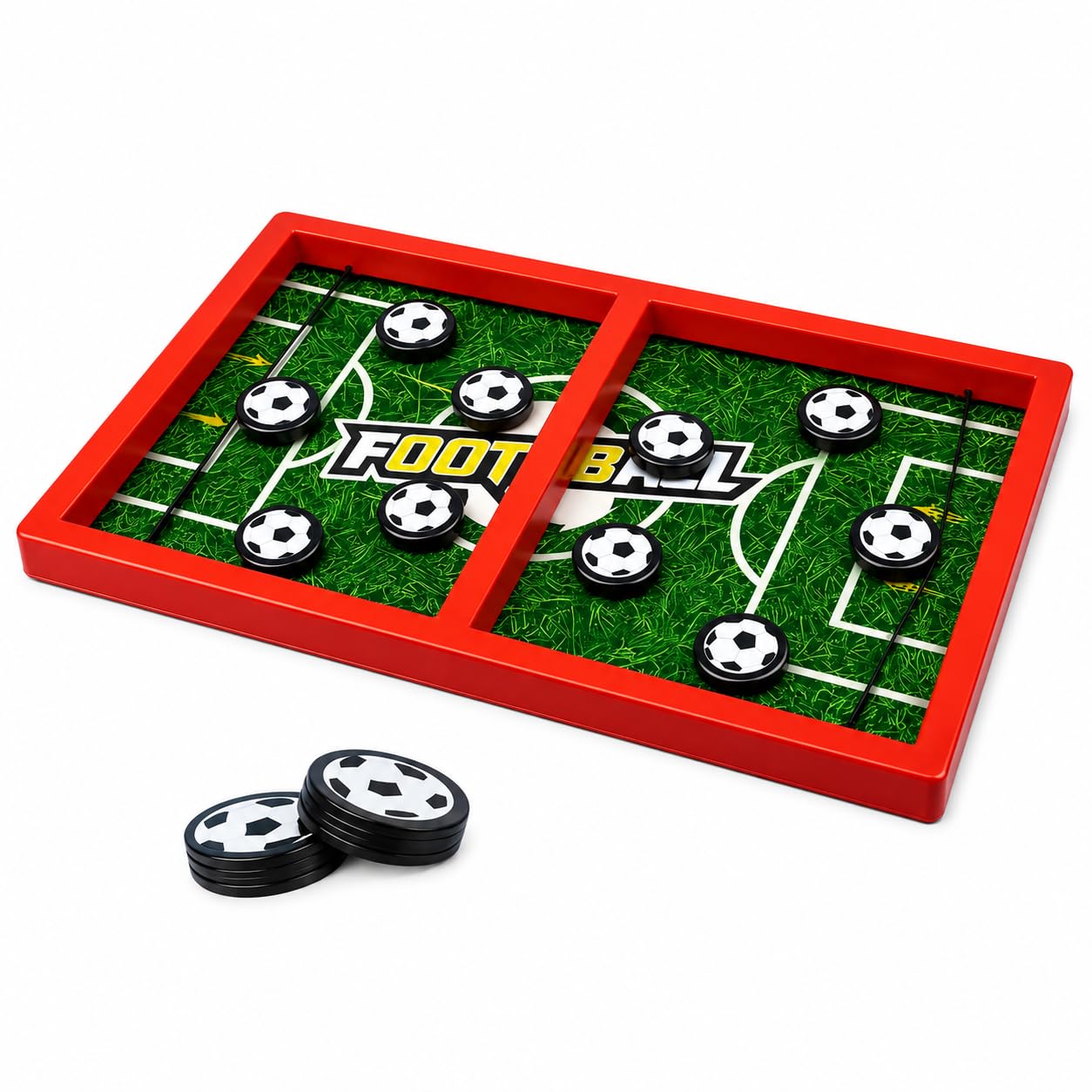 Fast String Puck Game Football Soccer Theme | Wooden Sling Puck Board Game for Kids & Adults | 2 Player Family Table Game | Indoor Party Fun Game with Pucks-image-10