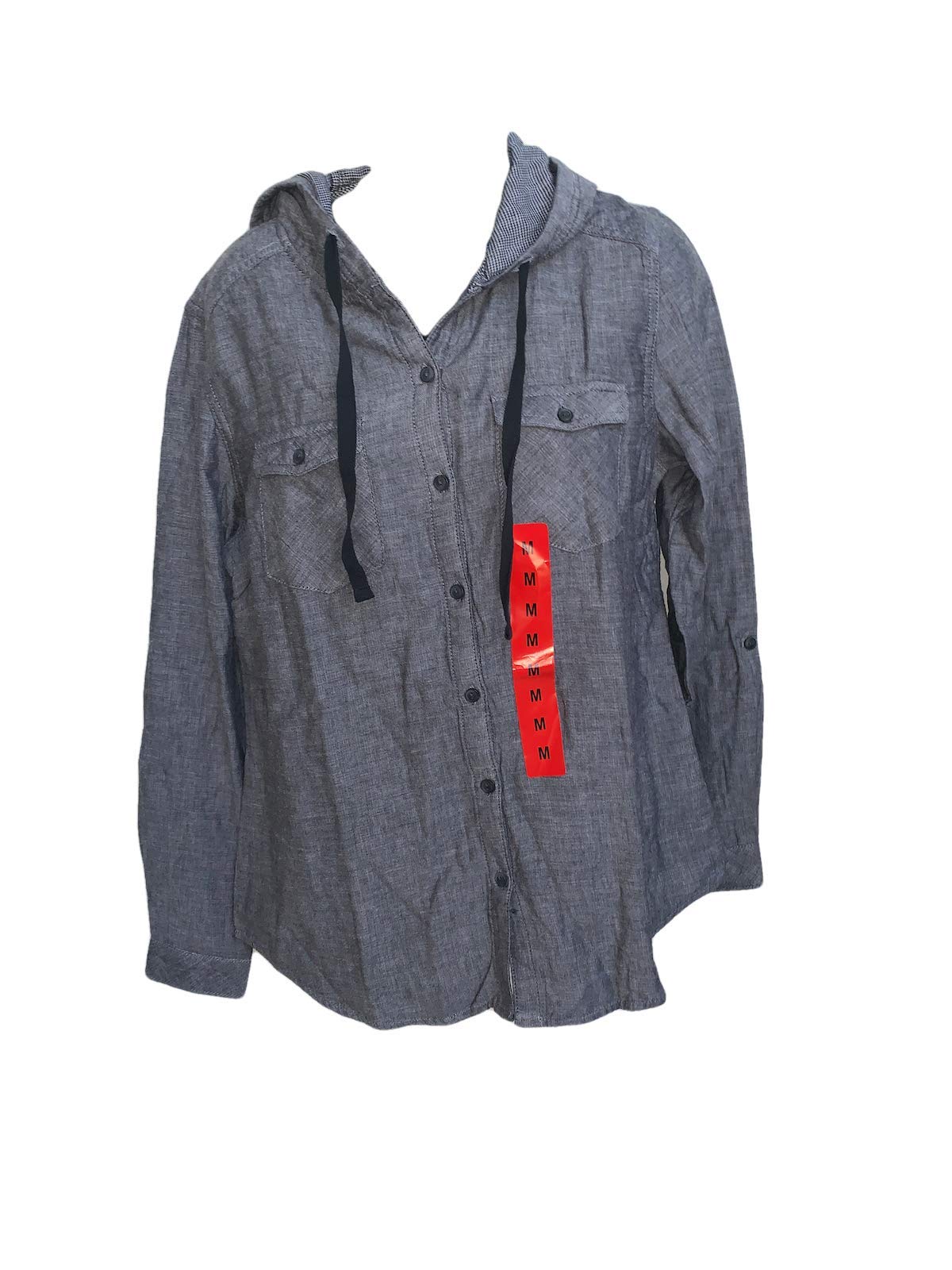 BostonBoston Traders Women's Long Sleeve Button Down Flannel with Hood