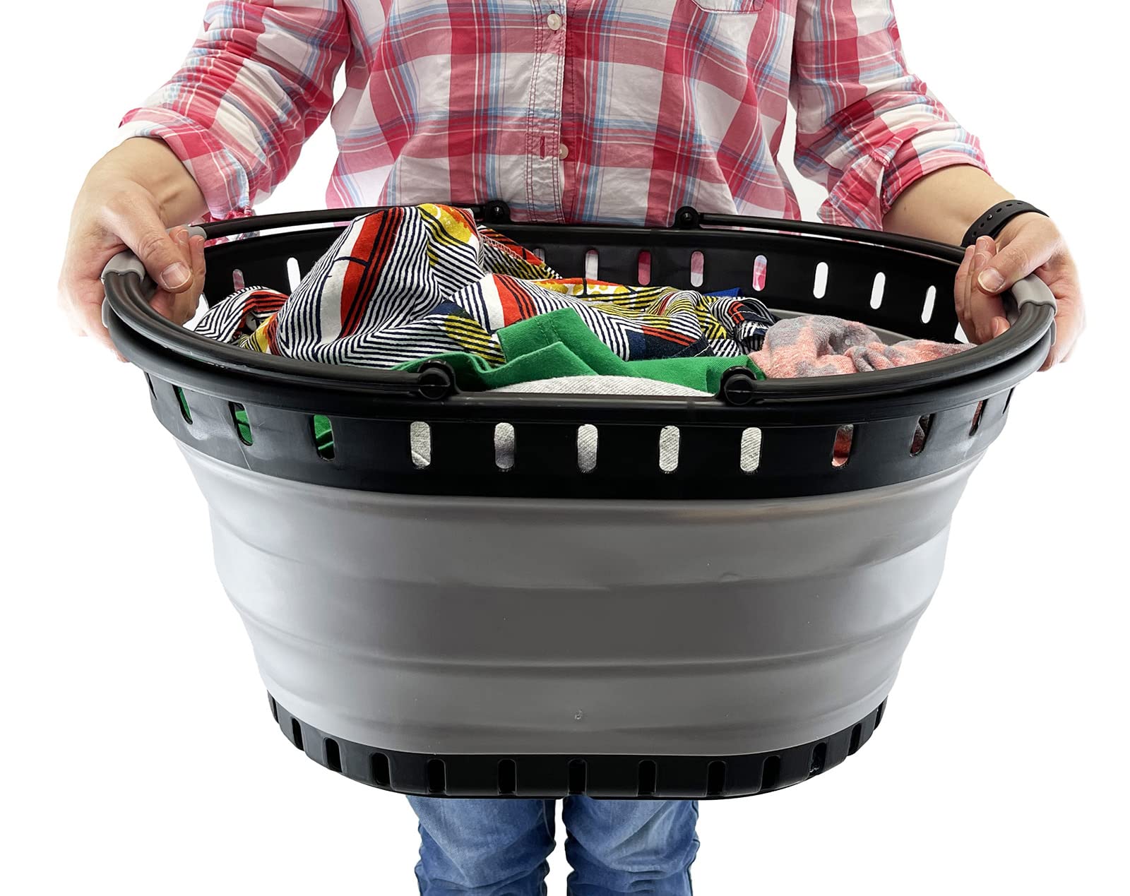 Cesto Lavanderia Portatile Cesto Portabiancheria Pieghevole In Rete - 75 Litri Per Camera E Bagno Cesto Biancheria Lavabile - Foto 5