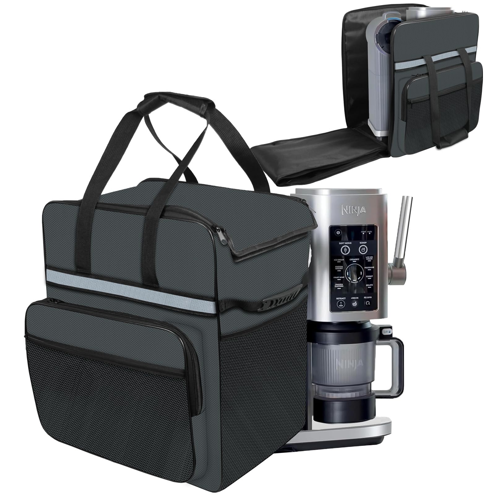 CouldyCasi Carrying Bag for Ninja CREAMi Ice Cream Maker, Portable Outdoor Soft Serve Maker Travel Bag Case Side Opening Design Ice Cream Maker Bag