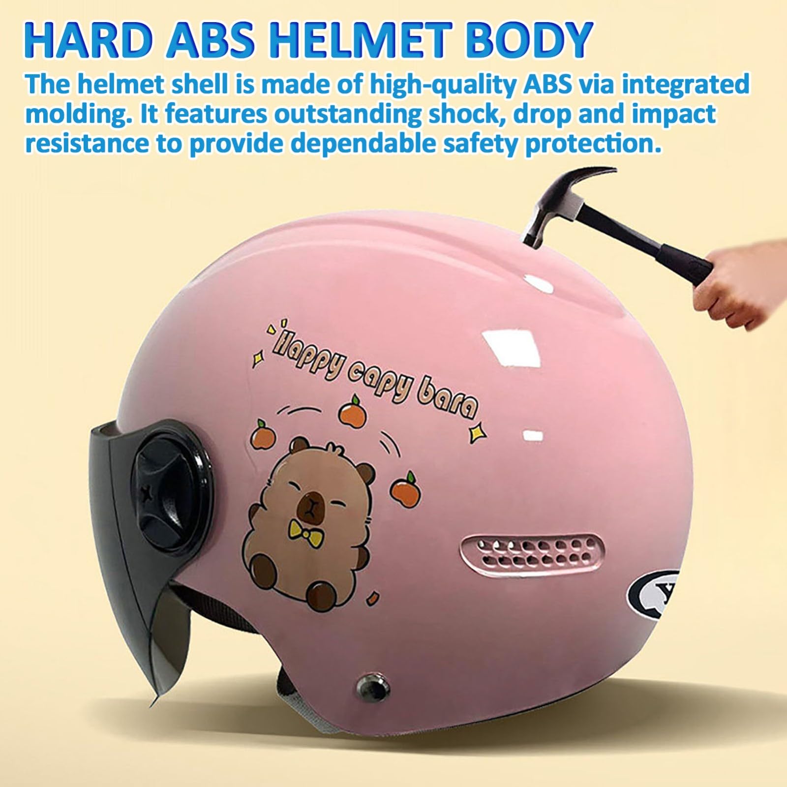 Casco Da Moto Aperto Per Bambini E Bambine Dai 3 Ai 12 Anni, Omologato ECE 22.06, Casco Da Ciclomotore Per Bambini, Simpatico Casco Da Scooter Per Bambini Con Visiera Parasole