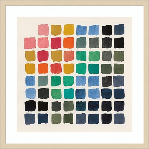 Amanti Art Framed Wall Art Print 25x25 Retro Color Chart by Wild Apple Portfolio, Abstract Wall Art, Modern Contemporary Decor, Medium Poster
