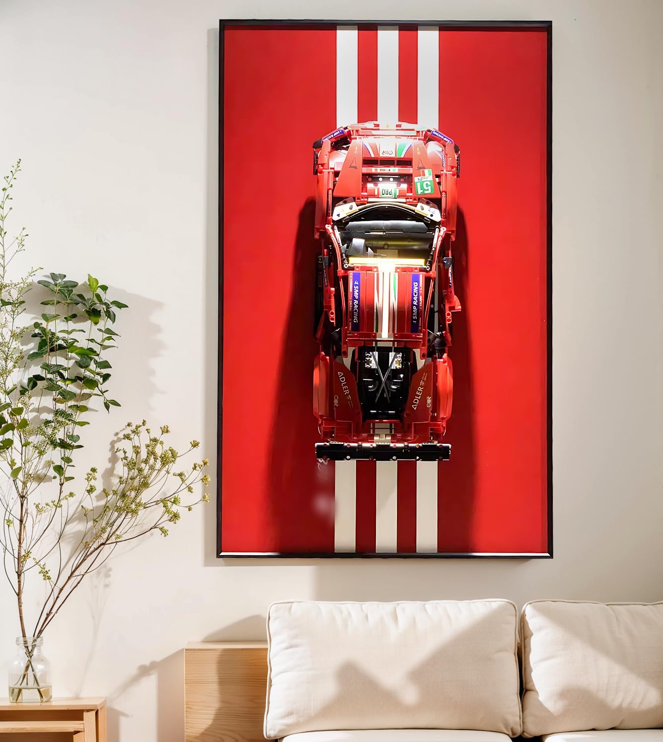 SORA Vetrina Espositiva Per Modellini Auto Scala 1:43 – Pannello Posteriore Nero, Montabile A Parete, Capienza 18 Auto